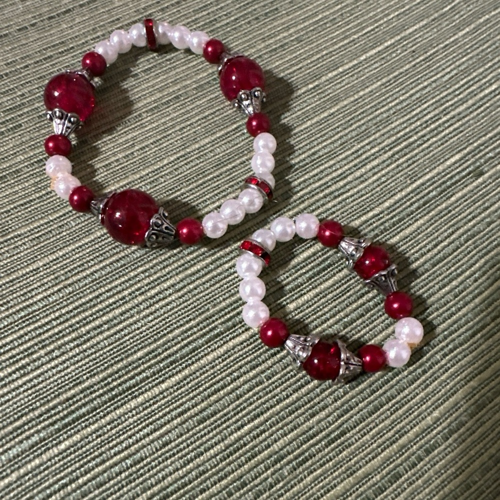 Red Sparkle Faux Pearl Holiday Fit American Girl Our Generation My Life As +